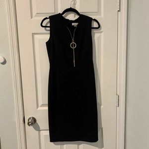 Calvin Klein Black Dress with Gold accents